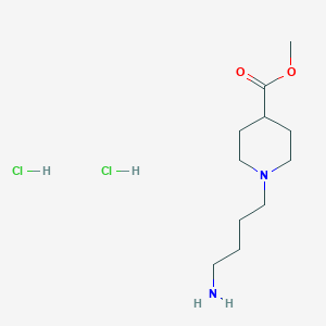 molecular formula C11H24Cl2N2O2 B1431751 Methyl 1-(4-aminobutyl)piperidine-4-carboxylate dihydrochloride CAS No. 1423024-09-2
