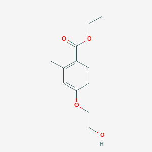 molecular formula C12H16O4 B14317543 Ethyl 4-(2-hydroxyethoxy)-2-methylbenzoate CAS No. 113630-84-5