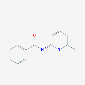 molecular formula C15H16N2O B14317549 Benzamide, N-(1,4,6-trimethyl-2(1H)-pyridinylidene)- CAS No. 112927-88-5