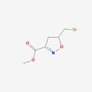 molecular formula C6H8BrNO3 B1431761 Methyl 5-(bromomethyl)-4,5-dihydro-1,2-oxazole-3-carboxylate CAS No. 1423034-24-5