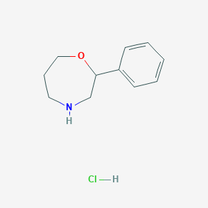 molecular formula C11H16ClNO B1431769 2-Phenyl-1,4-oxazepane hydrochloride CAS No. 1423032-70-5