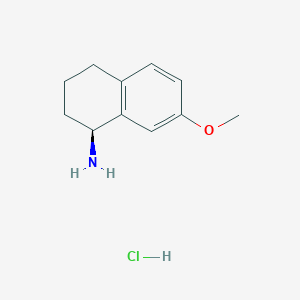 molecular formula C11H16ClNO B1431770 (1S)-7-methoxy-1,2,3,4-tetrahydronaphthalen-1-amine hydrochloride CAS No. 1106669-07-1