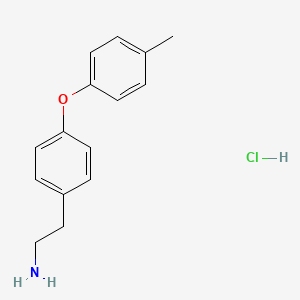 molecular formula C15H18ClNO B1431778 2-[4-(4-甲基苯氧基)苯基]乙胺盐酸盐 CAS No. 1423031-00-8