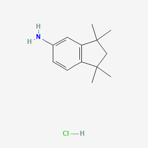 molecular formula C13H20ClN B1431779 1,1,3,3-tetramethyl-2,3-dihydro-1H-inden-5-amine hydrochloride CAS No. 1423027-47-7