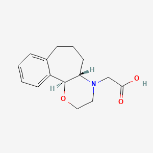 molecular formula C15H19NO3 B14317816 trans-2,3,5,6,7,11b-Hexahydrobenzo(6,7)cyclohept(1,2-b)-1,4-oxazine-4(4ah)-acetic acid CAS No. 105124-59-2