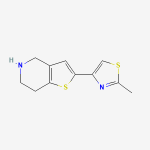 molecular formula C11H12N2S2 B1431782 2-methyl-4-{4H,5H,6H,7H-thieno[3,2-c]pyridin-2-yl}-1,3-thiazole CAS No. 1432682-07-9