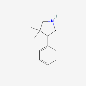 molecular formula C12H17N B1431784 3,3-Dimethyl-4-phenylpyrrolidine CAS No. 1423117-62-7