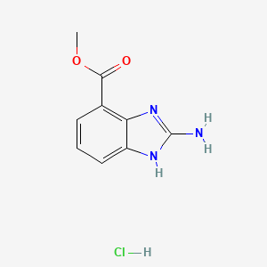 molecular formula C9H10ClN3O2 B1431785 methyl 2-amino-1H-1,3-benzodiazole-4-carboxylate hydrochloride CAS No. 1423031-82-6
