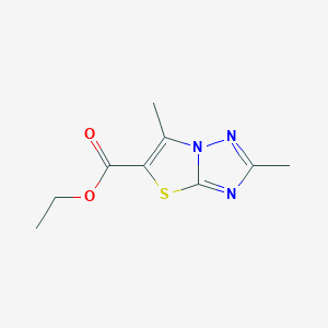 molecular formula C9H11N3O2S B1431791 Ethyl 2,6-dimethyl-[1,2,4]triazolo[3,2-b][1,3]thiazole-5-carboxylate CAS No. 1423027-60-4