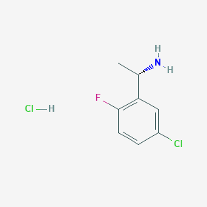 molecular formula C8H10Cl2FN B1431794 (1S)-1-(5-chloro-2-fluorophenyl)ethan-1-amine hydrochloride CAS No. 1423040-76-9