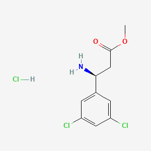 molecular formula C10H12Cl3NO2 B1431797 methyl (3S)-3-amino-3-(3,5-dichlorophenyl)propanoate hydrochloride CAS No. 1423040-66-7