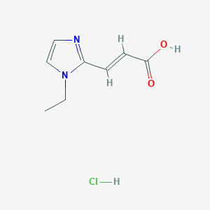 molecular formula C8H11ClN2O2 B1431798 3-(1-ethyl-1H-imidazol-2-yl)prop-2-enoic acid hydrochloride CAS No. 1423037-14-2