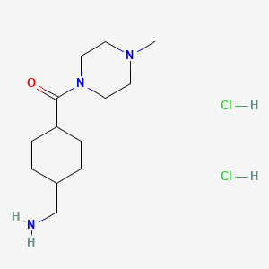 molecular formula C13H27Cl2N3O B1431800 [4-(4-Methylpiperazine-1-carbonyl)cyclohexyl]methanamine dihydrochloride CAS No. 1423023-89-5