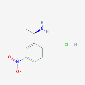 molecular formula C9H13ClN2O2 B1431801 (1R)-1-(3-nitrophenyl)propan-1-amine hydrochloride CAS No. 1423015-67-1