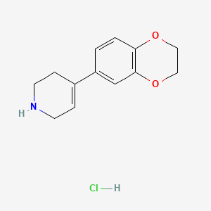 molecular formula C13H16ClNO2 B1431804 4-(2,3-Dihydro-1,4-benzodioxin-6-yl)-1,2,3,6-tetrahydropyridine hydrochloride CAS No. 1427379-12-1