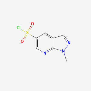 molecular formula C7H6ClN3O2S B1431808 1-methyl-1H-pyrazolo[3,4-b]pyridine-5-sulfonyl chloride CAS No. 1423032-80-7