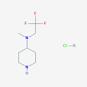 molecular formula C8H16ClF3N2 B1431821 N-methyl-N-(2,2,2-trifluoroethyl)piperidin-4-amine hydrochloride CAS No. 1432678-56-2