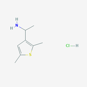 molecular formula C8H14ClNS B1431823 1-(2,5-Dimethylthiophen-3-yl)ethan-1-amine hydrochloride CAS No. 857546-95-3