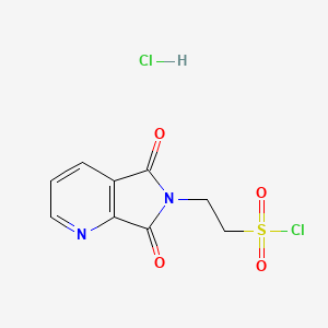 molecular formula C9H8Cl2N2O4S B1431833 2-(5,7-Dioxo-5,7-dihydro-pyrrolo[3,4-b]pyridin-6-yl)-ethanesulfonyl chloride hydrochloride CAS No. 1421457-99-9