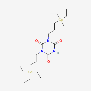molecular formula C21H43Ge2N3O3 B14318467 1,3-Bis[3-(triethylgermyl)propyl]-1,3,5-triazinane-2,4,6-trione CAS No. 112343-08-5
