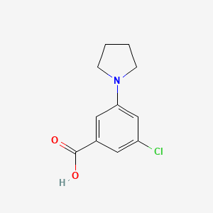 molecular formula C11H12ClNO2 B1431851 3-Chloro-5-(pyrrolidin-1-yl)benzoic acid CAS No. 1519611-46-1