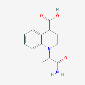 molecular formula C13H16N2O3 B1431852 1-(1-Carbamoylethyl)-1,2,3,4-tetrahydroquinoline-4-carboxylic acid CAS No. 1511964-16-1