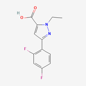 molecular formula C12H10F2N2O2 B1431860 1-Ethyl-3-(2,4-difluorophenyl)-1H-pyrazole-5-carboxylic acid CAS No. 1369018-01-8