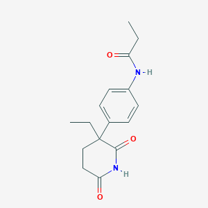 molecular formula C16H20N2O3 B14318643 N-[4-(3-Ethyl-2,6-dioxopiperidin-3-yl)phenyl]propanamide CAS No. 112606-85-6