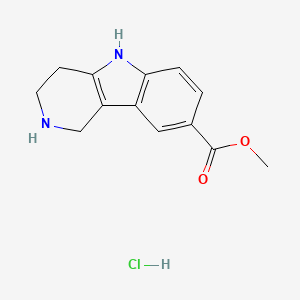 molecular formula C13H15ClN2O2 B1431871 methyl 1H,2H,3H,4H,5H-pyrido[4,3-b]indole-8-carboxylate hydrochloride CAS No. 1803588-69-3