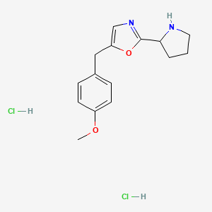 B1431872 5-(4-Methoxybenzyl)-2-pyrrolidin-2-yl-1,3-oxazole dihydrochloride CAS No. 1982761-14-7