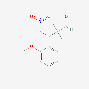 molecular formula C13H17NO4 B1431873 3-(2-Methoxyphenyl)-2,2-dimethyl-4-nitrobutanal CAS No. 1262832-35-8