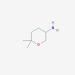 molecular formula C7H15NO B1431876 (6,6-dimethyltetrahydro-2H-pyran-3-yl)amine CAS No. 1785762-88-0