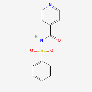 molecular formula C12H10N2O3S B14318894 4-Pyridinecarboxamide, N-(phenylsulfonyl)- CAS No. 113823-81-7