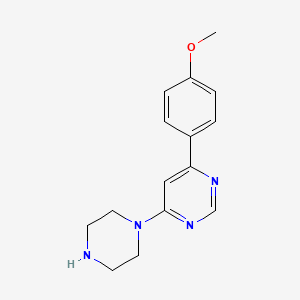 molecular formula C15H18N4O B1431900 4-(4-Methoxyphenyl)-6-(piperazin-1-yl)pyrimidine CAS No. 1368729-14-9