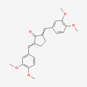 molecular formula C23H24O5 B14319008 Cyclopentanone, 2,5-bis[(3,4-dimethoxyphenyl)methylene]-, (E,E)- CAS No. 106115-49-5