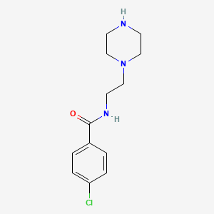 molecular formula C13H18ClN3O B14319059 Benzamide, 4-chloro-N-[2-(1-piperazinyl)ethyl]- CAS No. 105533-38-8