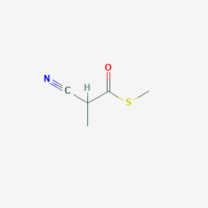 molecular formula C5H7NOS B14319116 Propanethioic acid, 2-cyano-, S-methyl ester CAS No. 107427-81-6