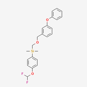molecular formula C23H24F2O3Si B14319128 Silane, (4-(difluoromethoxy)phenyl)dimethyl(((3-phenoxyphenyl)methoxy)methyl)- CAS No. 106773-83-5