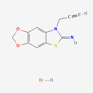 molecular formula C11H9BrN2O2S B1431915 7-prop-2-ynyl-[1,3]dioxolo[4,5-f][1,3]benzothiazol-6-imine;hydrobromide CAS No. 1820590-29-1
