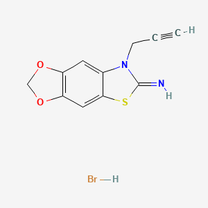 molecular formula C11H9BrN2O2S B1431915 7-(prop-2-yn-1-yl)-[1,3]dioxolo[4',5':4,5]benzo[1,2-d]thiazol-6(7H)-imine hydrobromide CAS No. 1820590-29-1