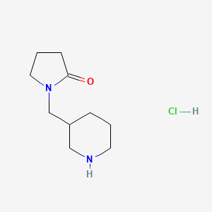molecular formula C10H19ClN2O B1431921 1-(Piperidin-3-ylmethyl)pyrrolidin-2-one hydrochloride CAS No. 1421532-66-2