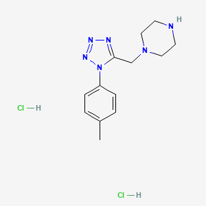 molecular formula C13H20Cl2N6 B1431922 1-{[1-(4-methylphenyl)-1H-tetrazol-5-yl]methyl}piperazine dihydrochloride CAS No. 1351620-79-5