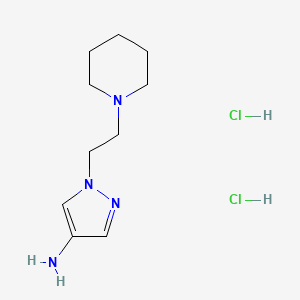 molecular formula C10H20Cl2N4 B1431926 1-(2-Piperidin-1-ylethyl)-1H-pyrazol-4-amine dihydrochloride CAS No. 1215522-91-0