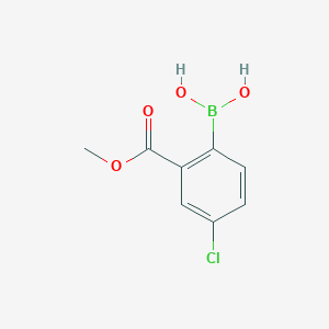 molecular formula C8H8BClO4 B1431929 4-Chloro-2-(methoxycarbonyl)phenylboronic acid CAS No. 1612256-37-7