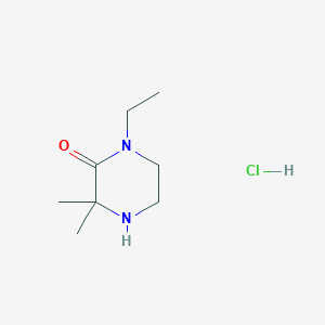 molecular formula C8H17ClN2O B1431933 1-Ethyl-3,3-dimethylpiperazin-2-one hydrochloride CAS No. 1803582-92-4