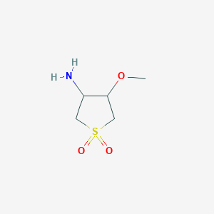 molecular formula C5H11NO3S B1431938 4-Methoxy-1,1-dioxothiolan-3-amine CAS No. 1785763-46-3