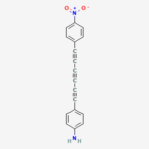molecular formula C18H10N2O2 B14319408 4-[6-(4-Nitrophenyl)hexa-1,3,5-triyn-1-yl]aniline CAS No. 110175-16-1