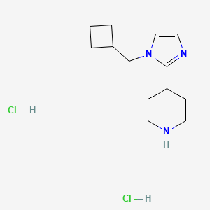 molecular formula C13H23Cl2N3 B1431942 4-[1-(cyclobutylmethyl)-1H-imidazol-2-yl]piperidine dihydrochloride CAS No. 1823529-48-1