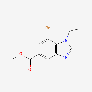 molecular formula C11H11BrN2O2 B1431943 Methyl 7-bromo-1-ethyl-1,3-benzodiazole-5-carboxylate CAS No. 1423037-23-3