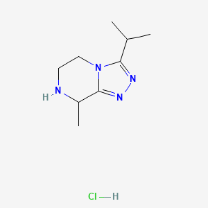 molecular formula C9H17ClN4 B1431945 8-methyl-3-(propan-2-yl)-5H,6H,7H,8H-[1,2,4]triazolo[4,3-a]pyrazine hydrochloride CAS No. 1797195-76-6
